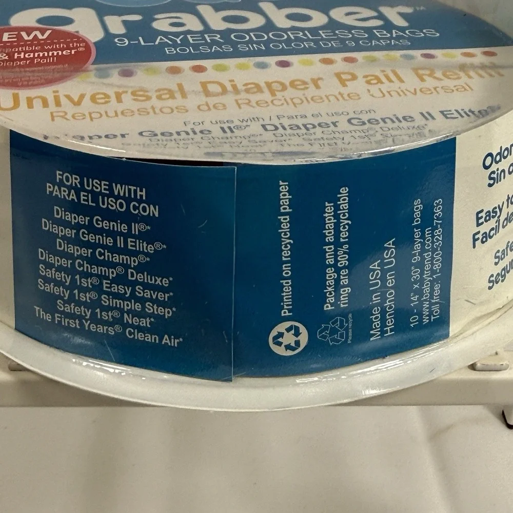 Odor Grabber Baby Trend 9-Layer Odorless Bags Diaper Pail Refill Universal
